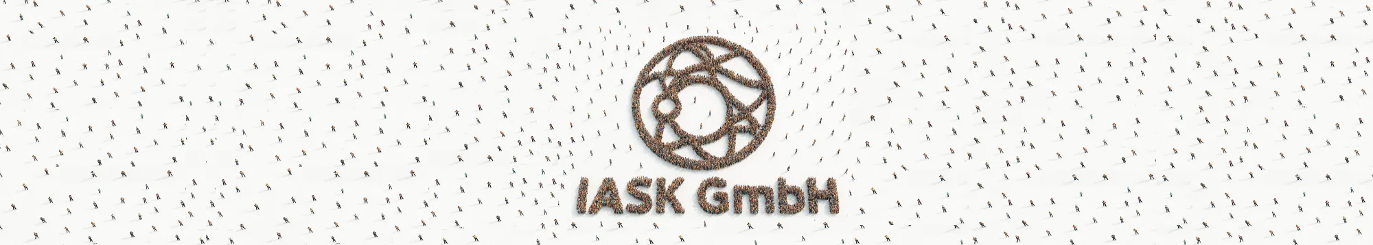 Das IASK-Logo, geformt aus vielen kleinen Menschen
